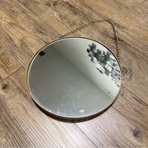 Nordic Round Gold Hanging Mirror Metal Frame Gold Decorative Wall Glass Decor